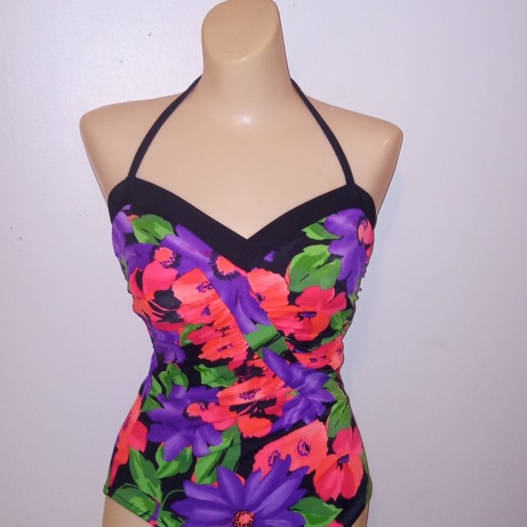Floral Halter  Carol Wior Swimsuit Size 10 - Picture 1 of 5